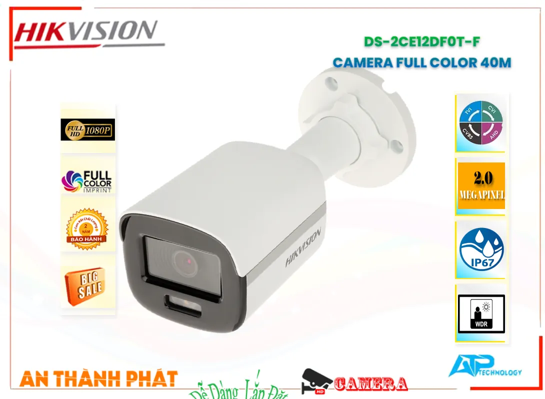 Camera DS-2CE12DF0T-F Hikvision FULL Color,Giá DS-2CE12DF0T-F,phân phối DS-2CE12DF0T-F,DS-2CE12DF0T-FBán Giá Rẻ,Giá Bán